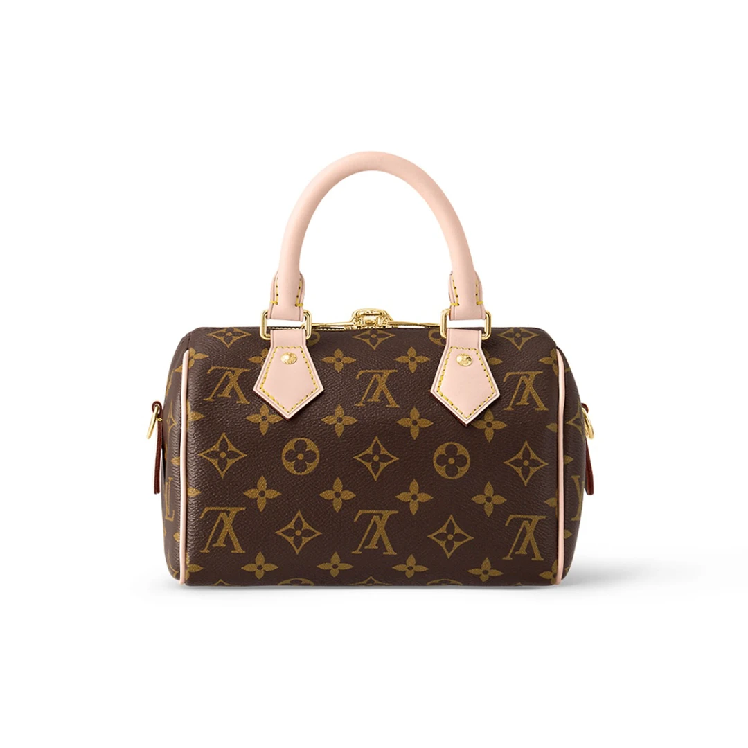 未使用 LouisVuitton/路易威登 SP20 老花拼黑/粉/米棕单肩包
