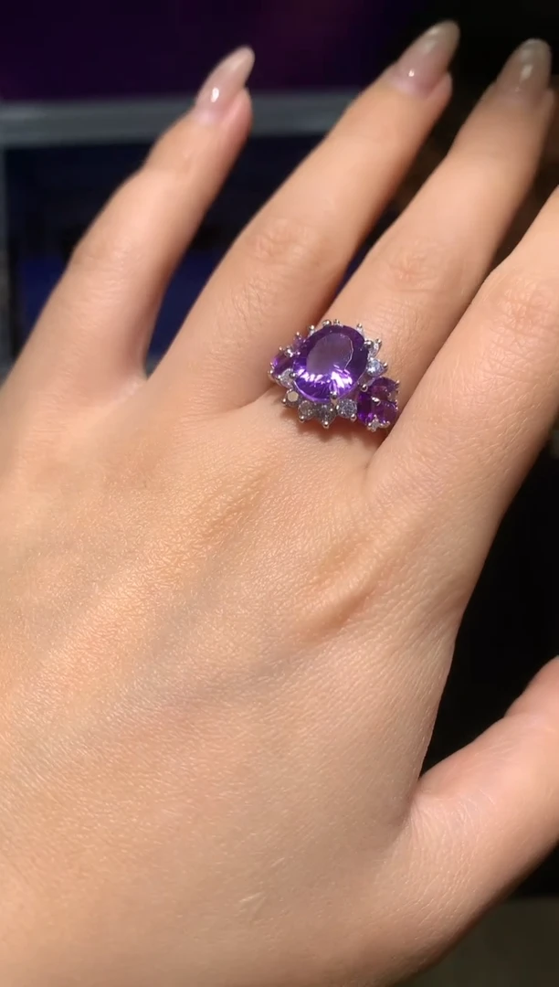 银S925镶嵌戒指水晶【宝石世家严选】