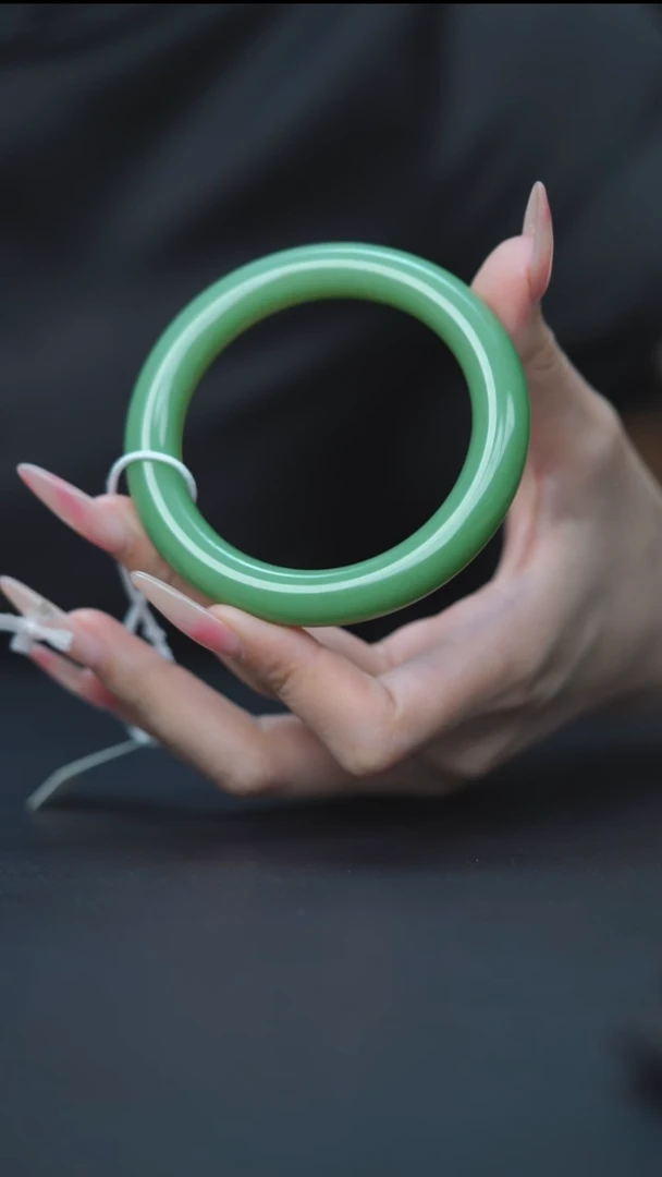 未镶嵌手镯和田玉HC30272碧玉粉绿手镯----60