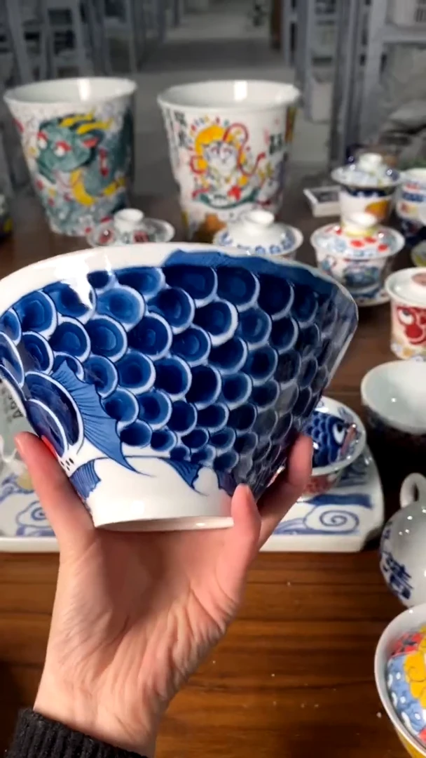 【闪购商品】蓝鱼马克杯昨明陶瓷（微瑕）