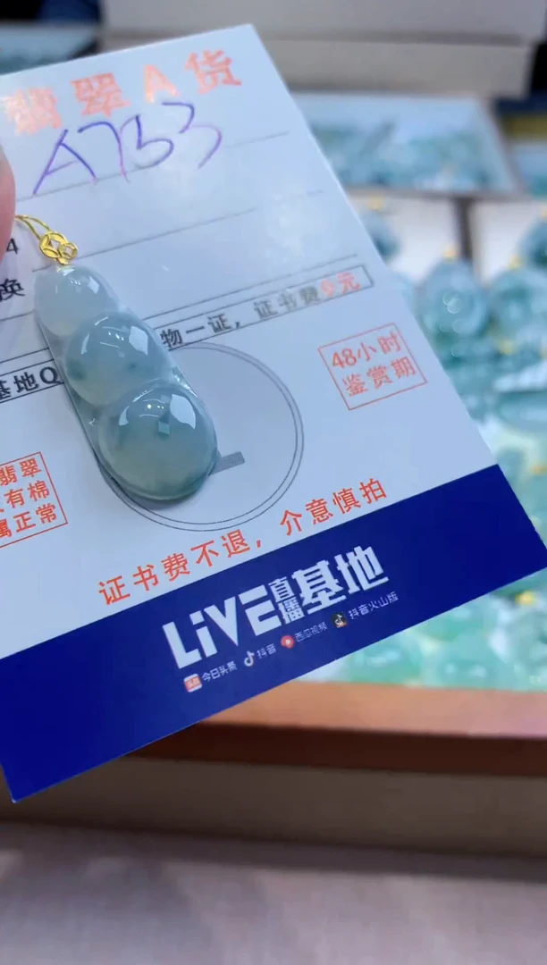 颈饰18K金镶嵌翡翠天然缅甸a货翡翠