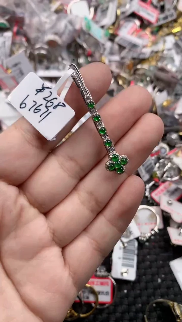 银S925镶嵌戒指翡翠10    7