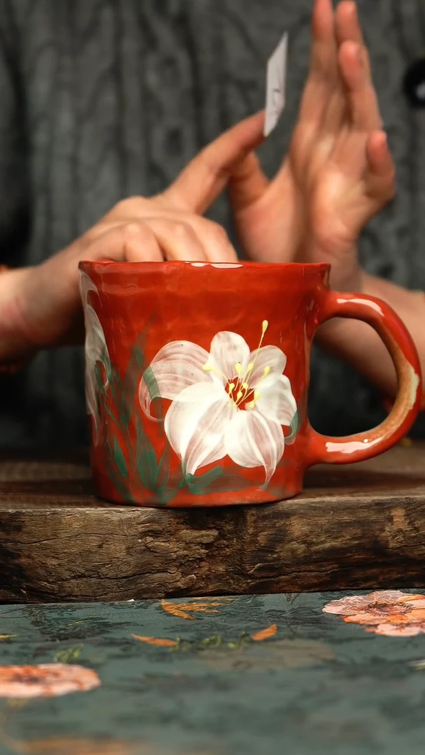 【闪购商品】杯杯釉下彩手工手绘同款陶器