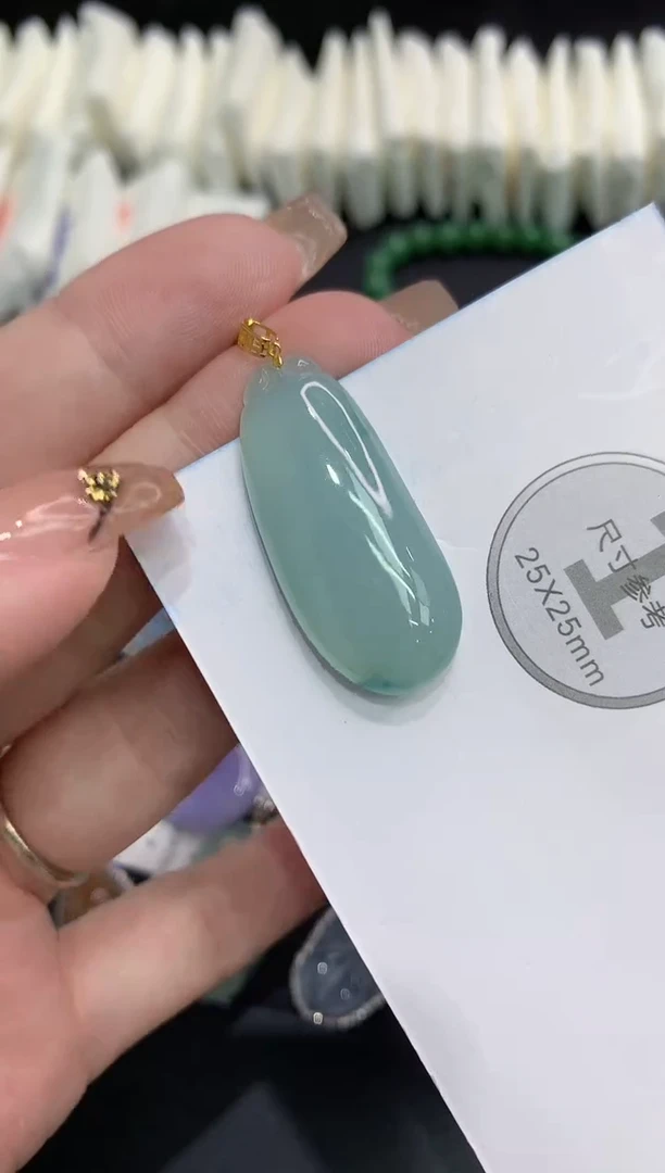 吊坠(不含链)18K金镶嵌翡翠11