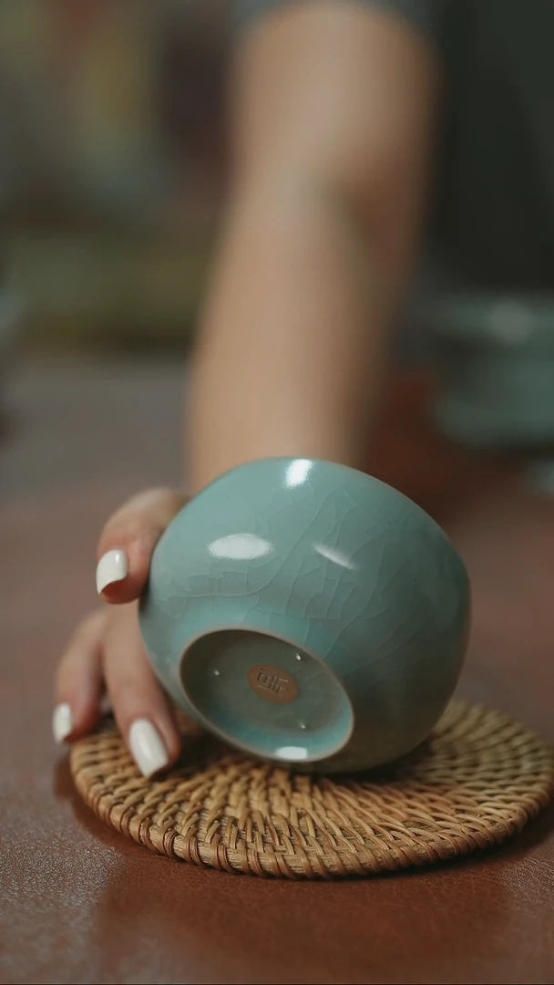 摆件原产地原矿釉汝瓷微瑕