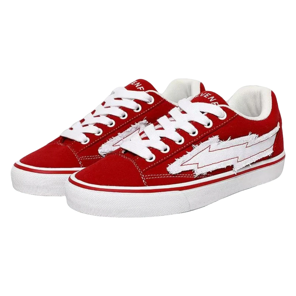 「请勿水洗」保暖休闲低帮鞋红色透气时尚潮流风情侣鞋