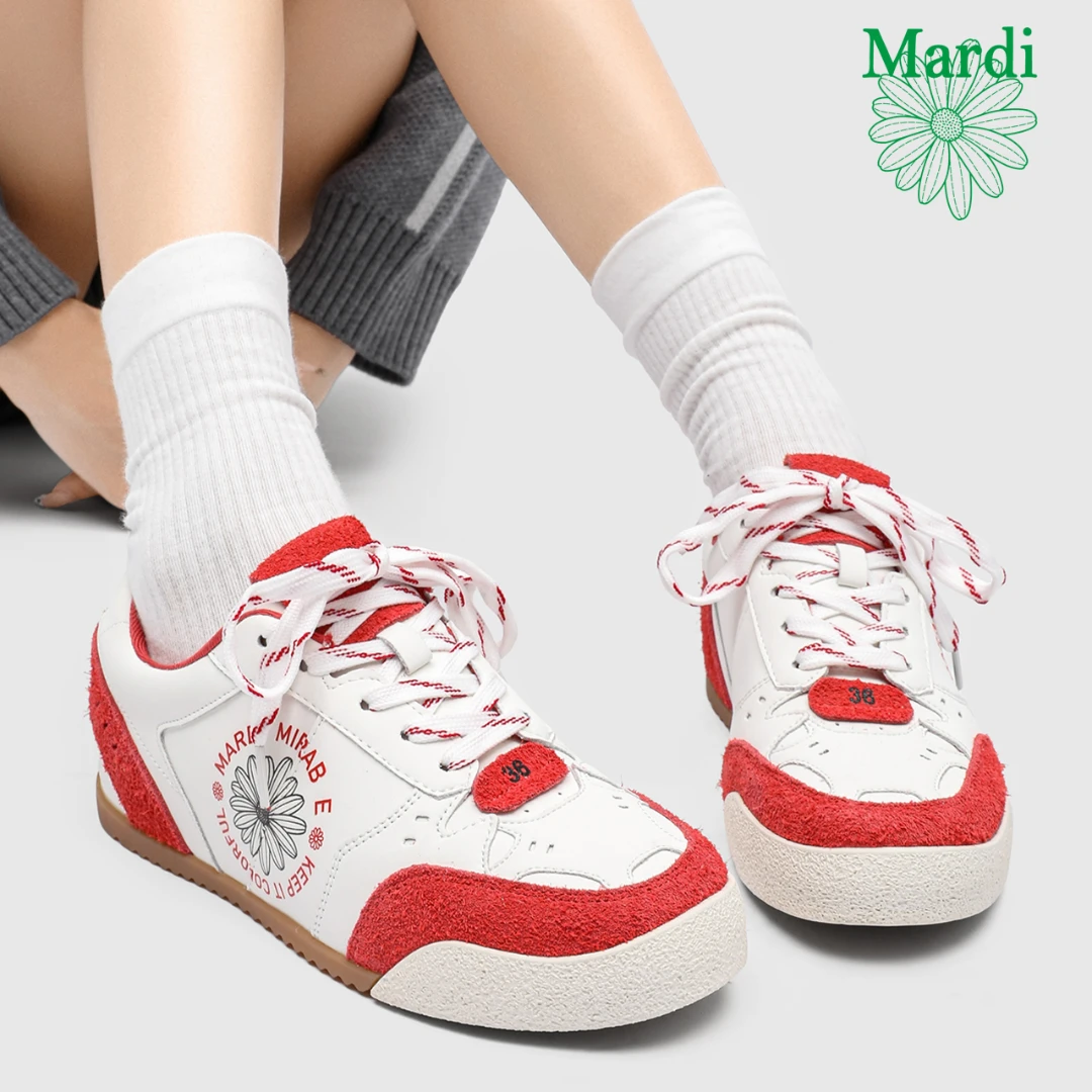 MARDI/玛尔帝德训低帮真皮复古百搭透气时尚潮流韩风休闲鞋女鞋