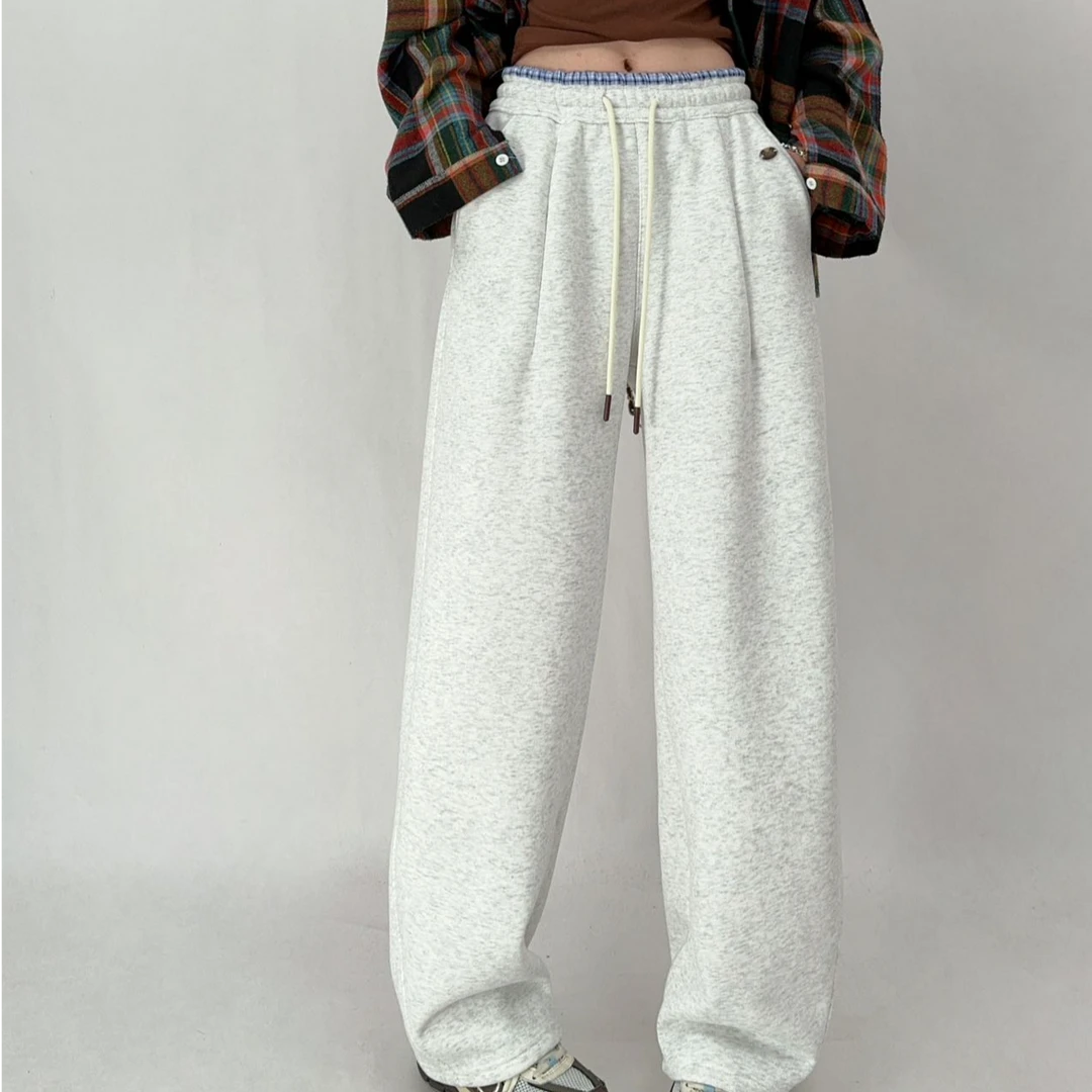 2025新款新氧棉奥利绒休闲百搭运动长裤抽绳直筒裤-1255