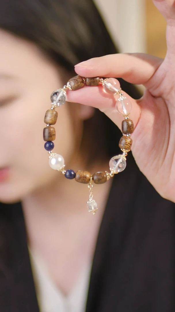 未镶嵌手串水晶（白棋楠鼓珠0.8白水晶单圈）