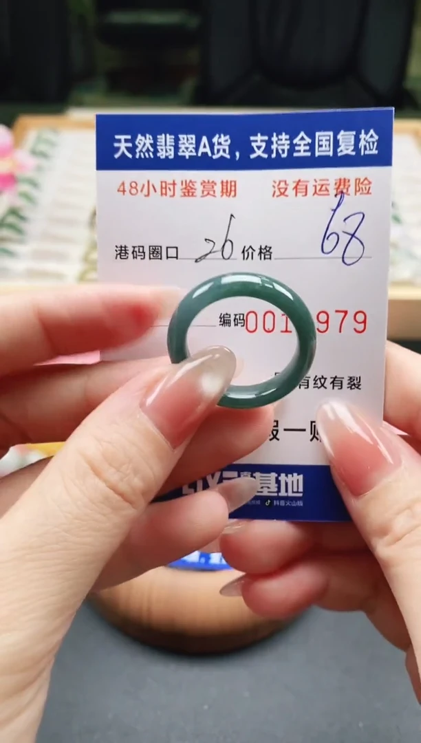 未镶嵌戒指翡翠天然A货翡翠戒圈3979