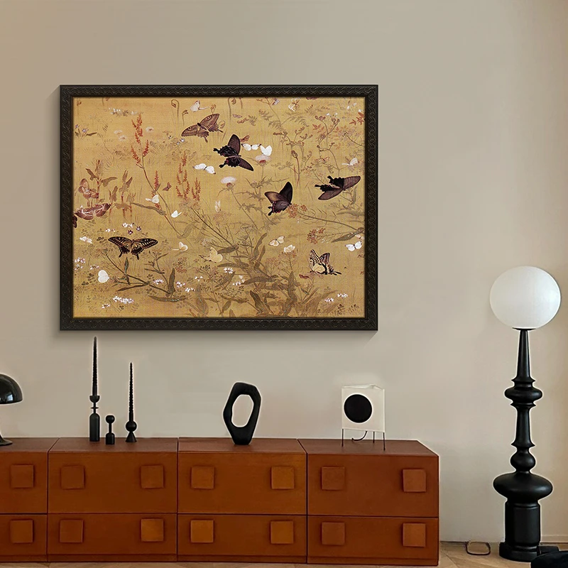 《百蝶图》法式中古风客厅装饰画新中式国风沙发背景墙挂画餐厅画