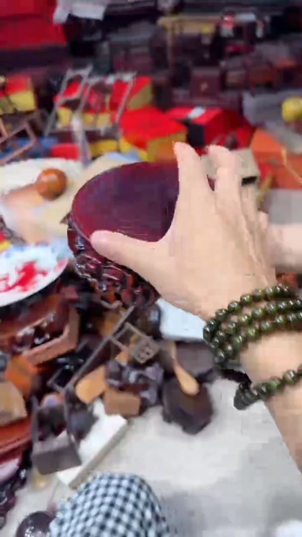 木 光头红木工艺品-雕花圆