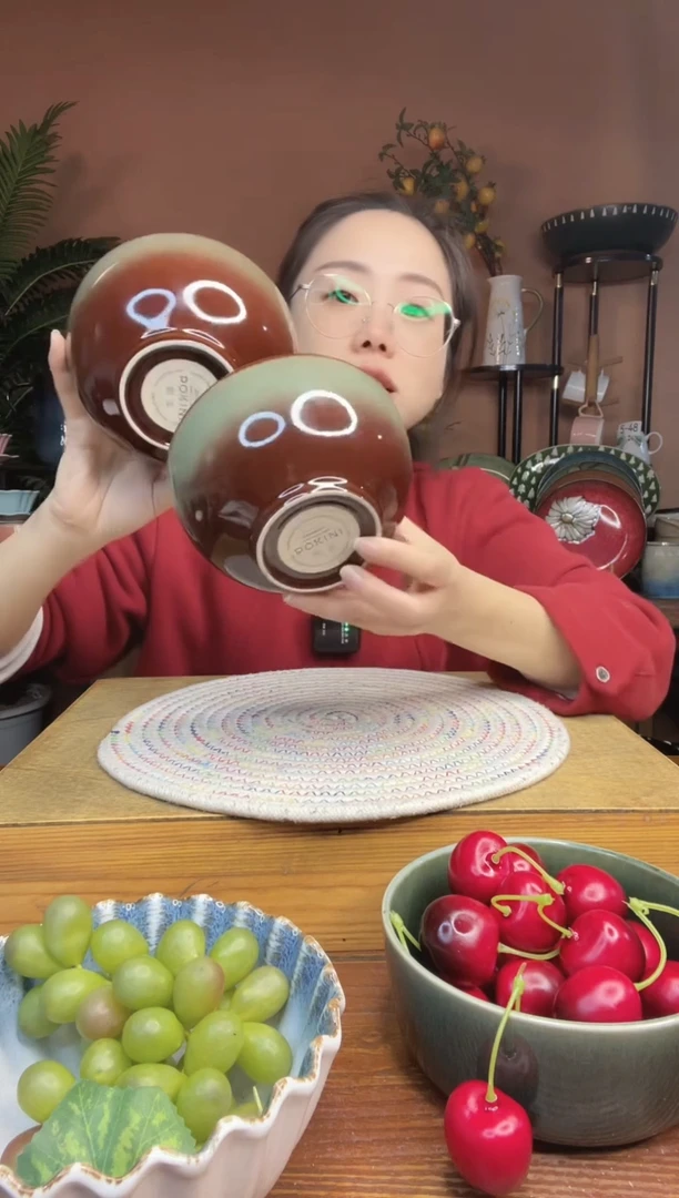 陶瓷5.5英寸拼接色米饭碗 2件 微瑕疵