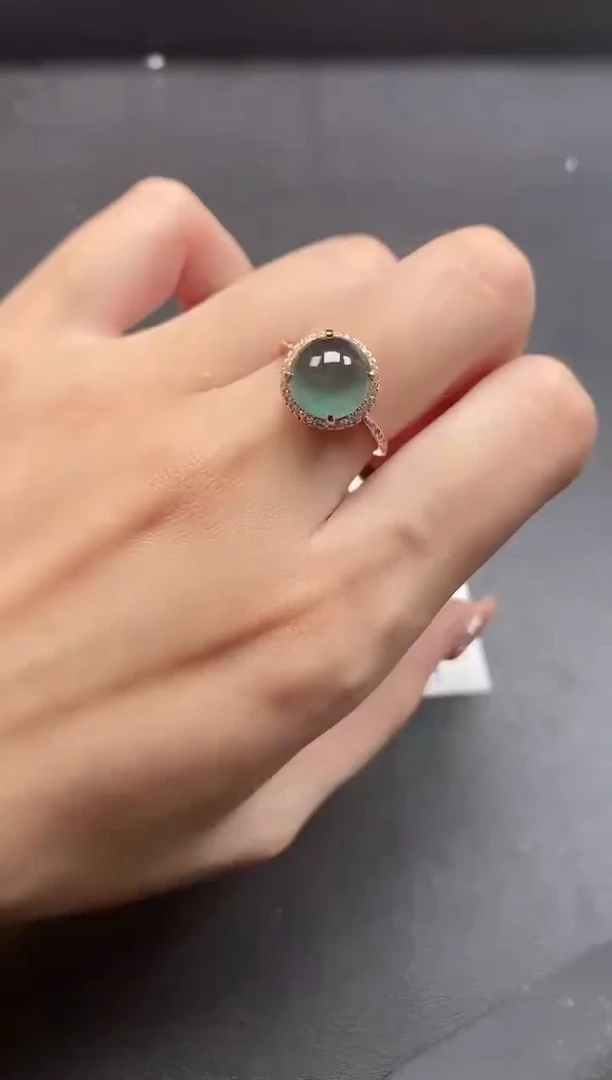 银S925镶嵌戒指翡翠51511