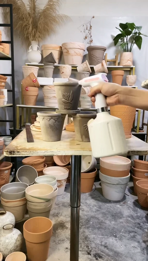 13*13灰陶浮雕3图案 3盆3托