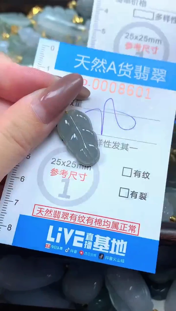 颈饰未镶嵌翡翠净货挂件-8601