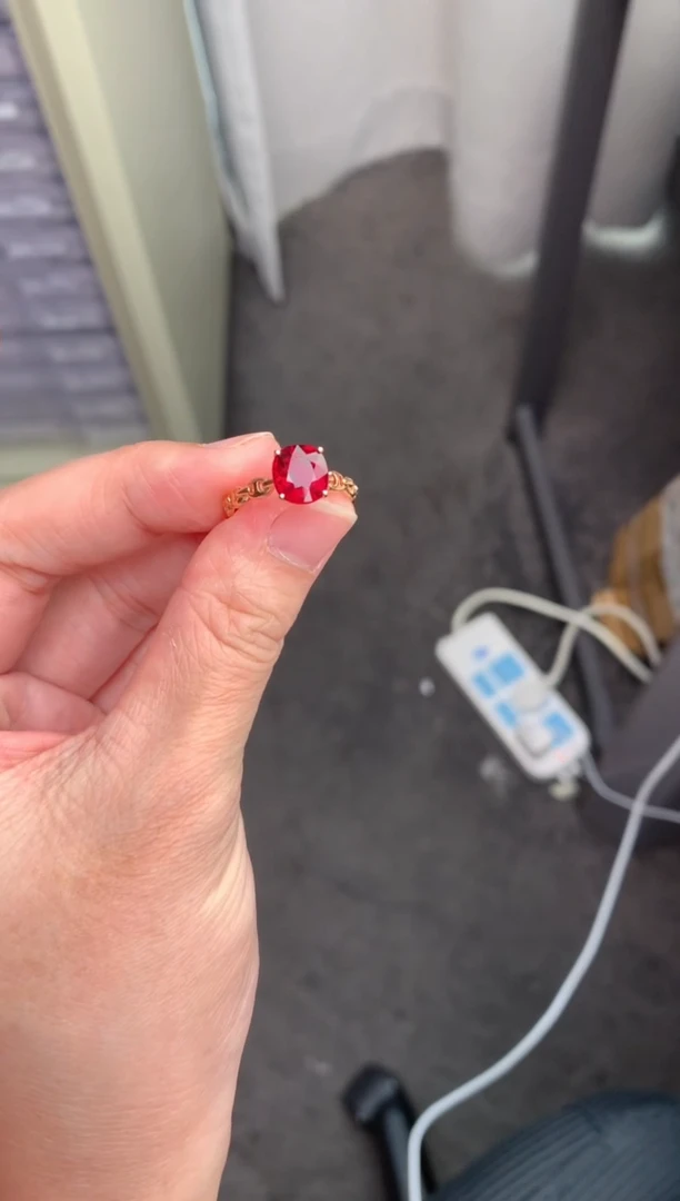 【闪购商品】碧玺戒指18K金镶嵌2.2ct卢比莱戒指