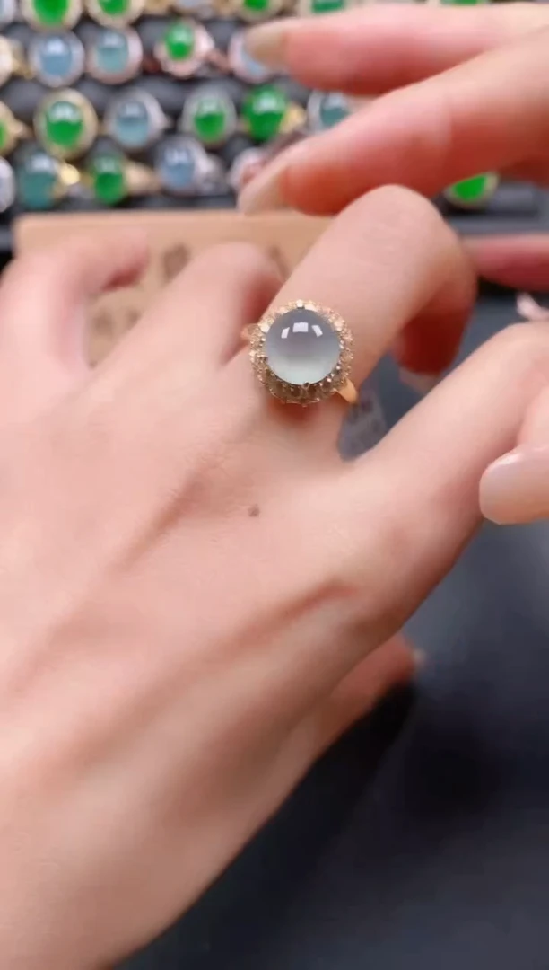 银S925镶嵌戒指翡翠1111