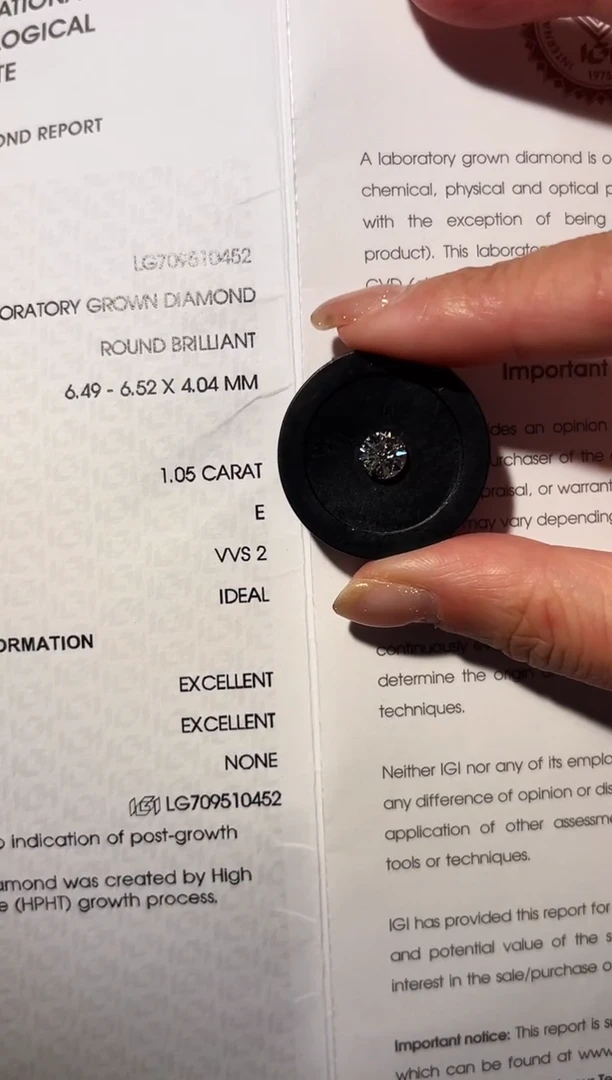 合成钻石裸石未镶嵌LG0452 1.04ct