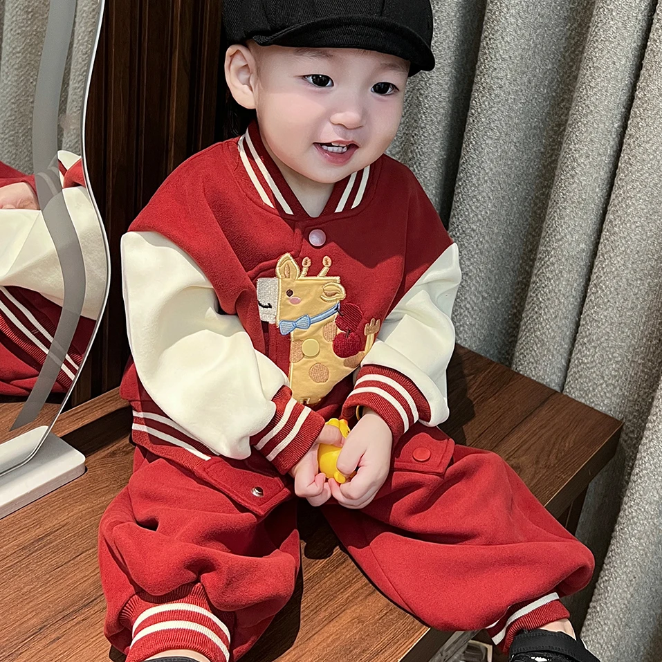 MK&UR.BV童装套装春秋季超萌婴幼儿衣服秋装男宝宝外套秋款小孩童