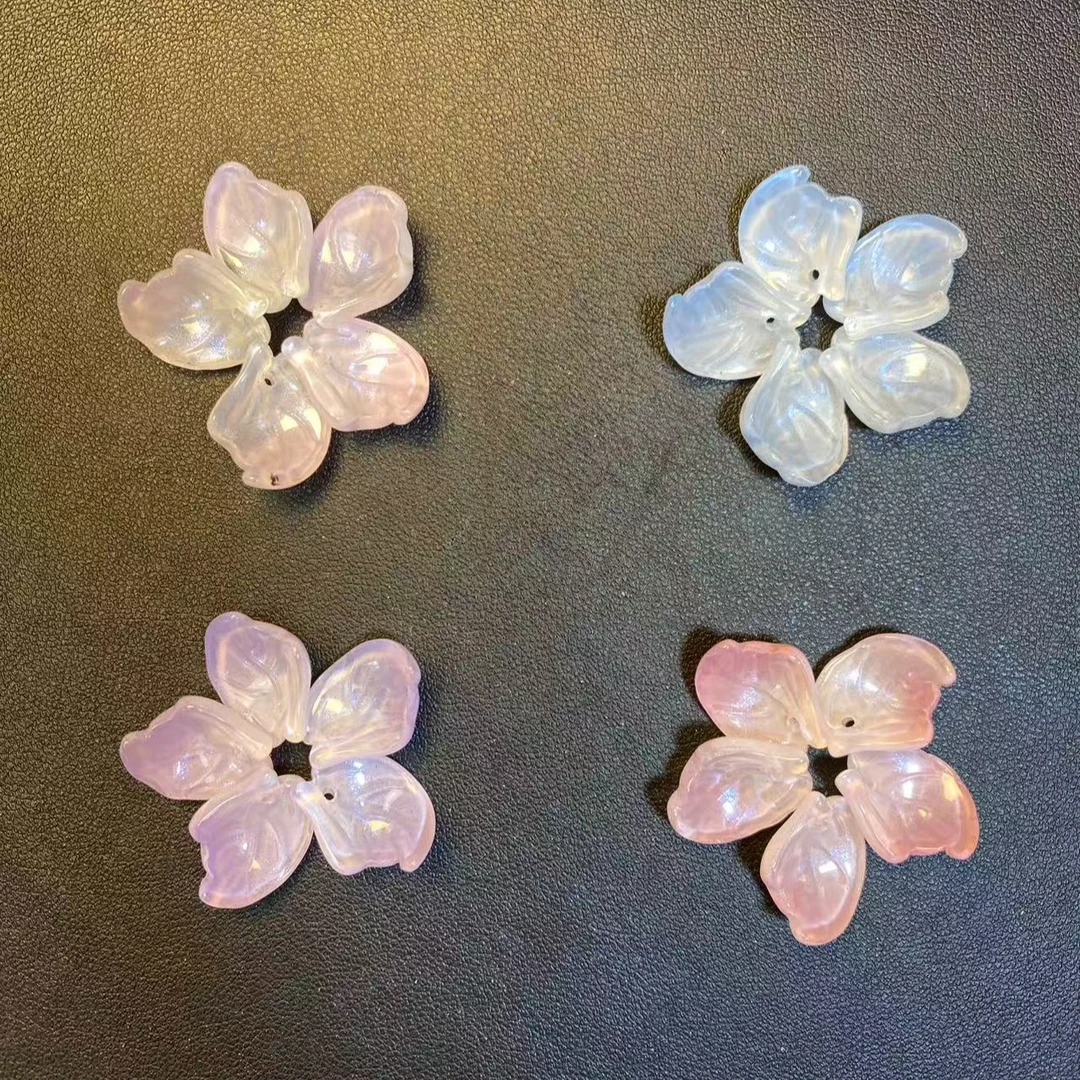 《燕子家》小雪腊梅琉璃花瓣珊瑚花花瓣diy手工古风发簪汉服头饰发