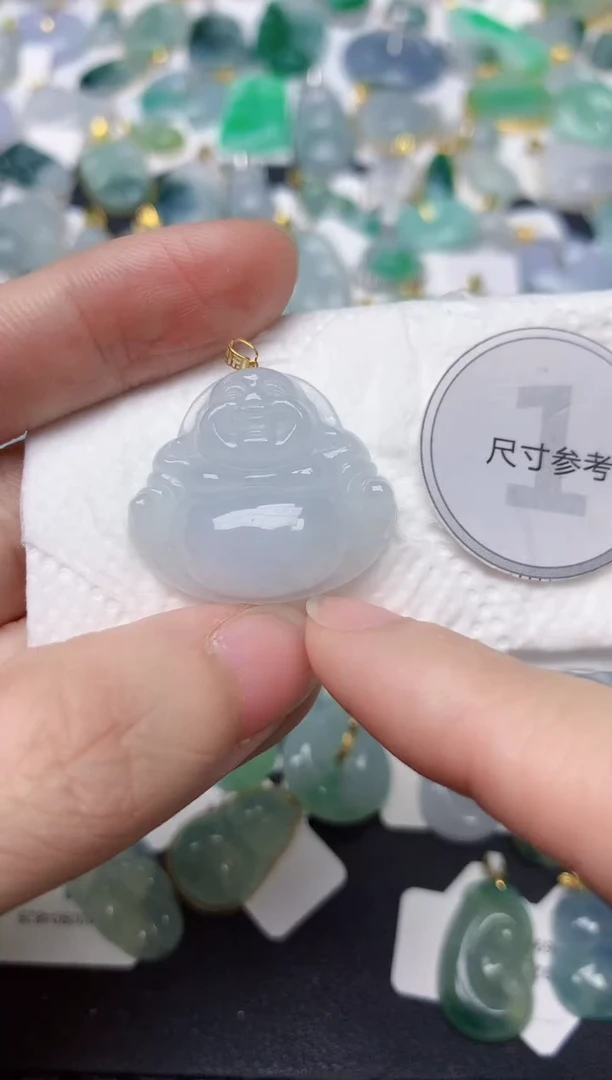 颈饰18K金镶嵌翡翠天然缅甸A货翡翠