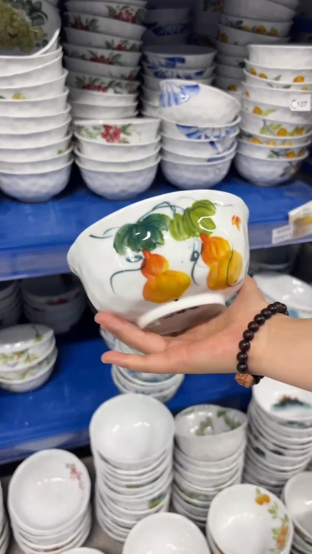 景德镇手绘釉中彩（食品级）捏捏碗