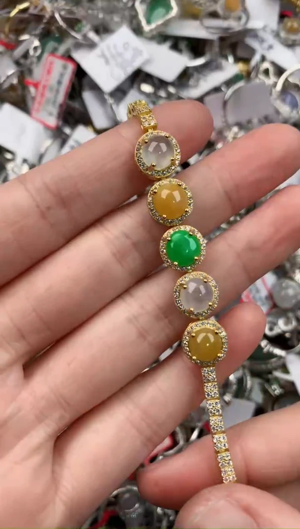 银S925镶嵌戒指翡翠777             3