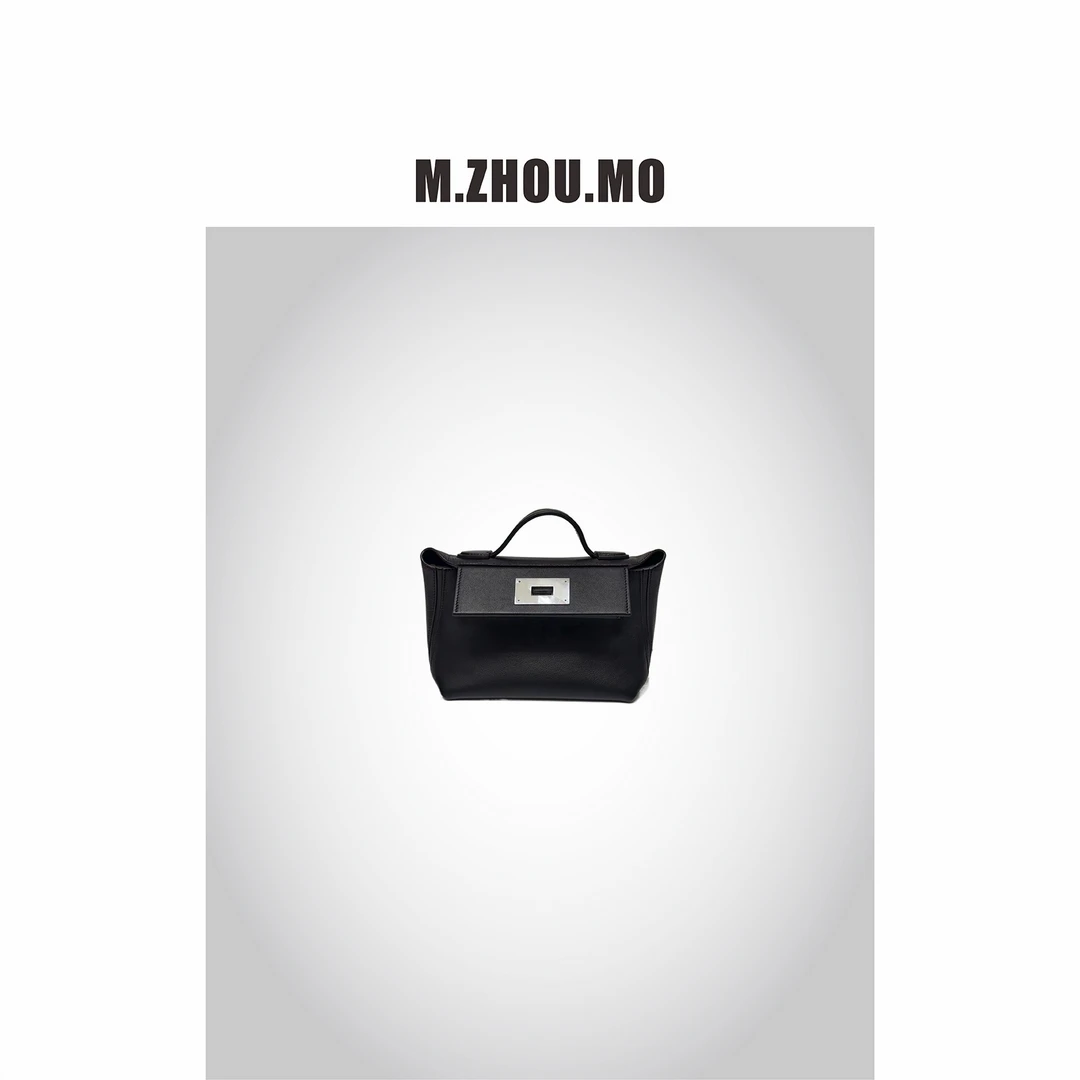 M.ZHOU.MO 【2424】头层牛皮全钢五金 单肩斜跨手拎包