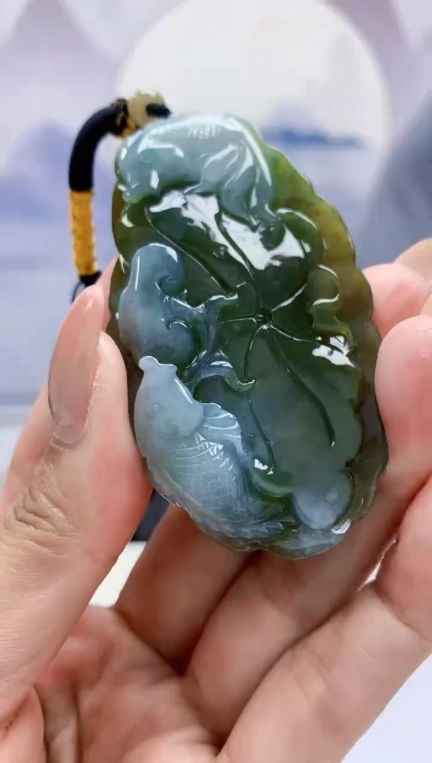 定制翡翠未镶嵌5060MM-毛货挂件59