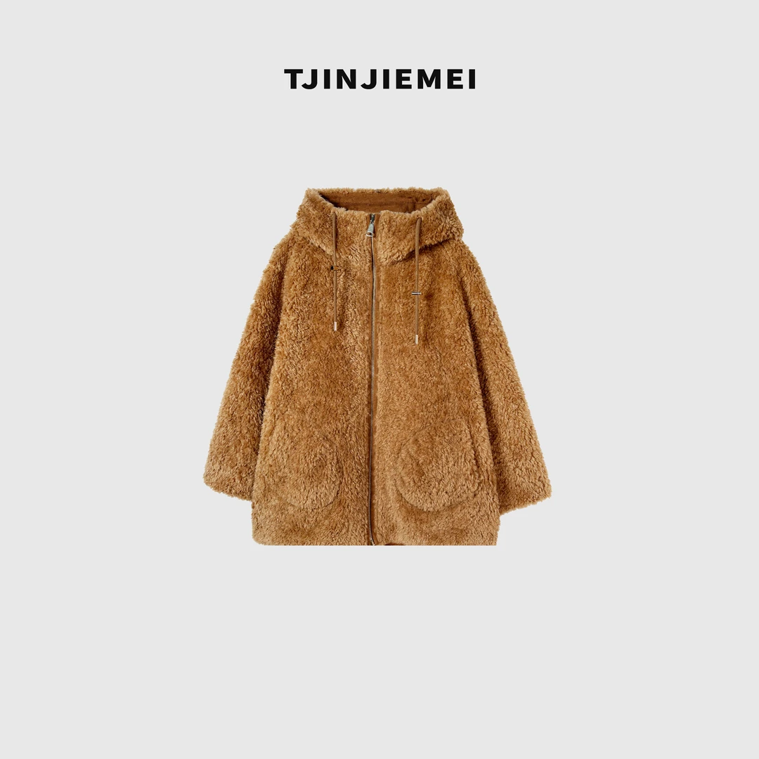 T井姐妹【焦糖】设计感两面穿简约宽松100羊毛外套WT2511-TJ620