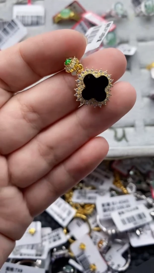 【闪购商品】翡翠戒指银S925镶嵌555555---2