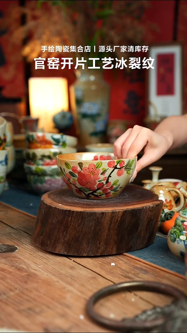 瓷片手工手绘细微不一样