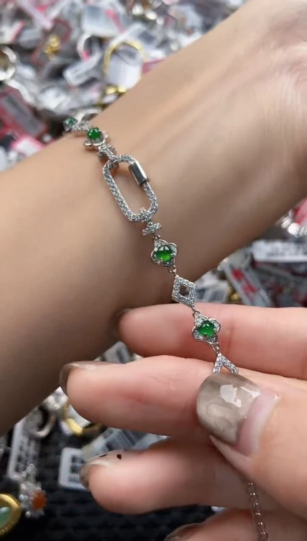 翡翠戒指银S925镶嵌777------2