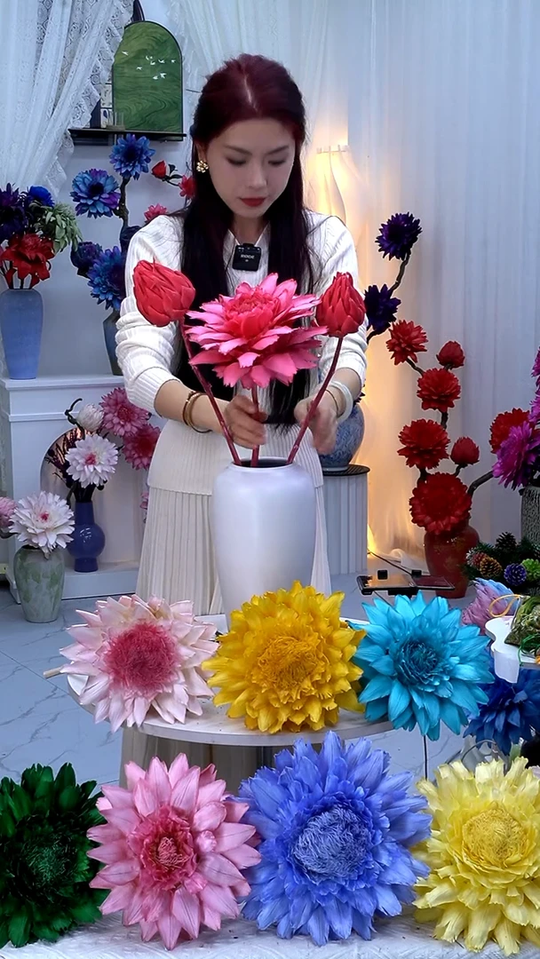 永生洋蓟玫粉3头【微瑕】9533