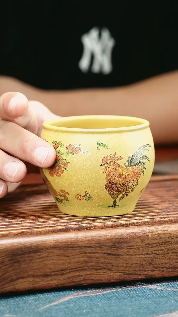 茶杯紫砂珐琅彩鸡缸杯