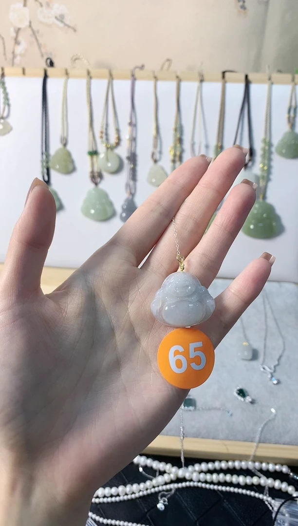 【闪购商品】翡翠颈饰18K金镶嵌佛公4