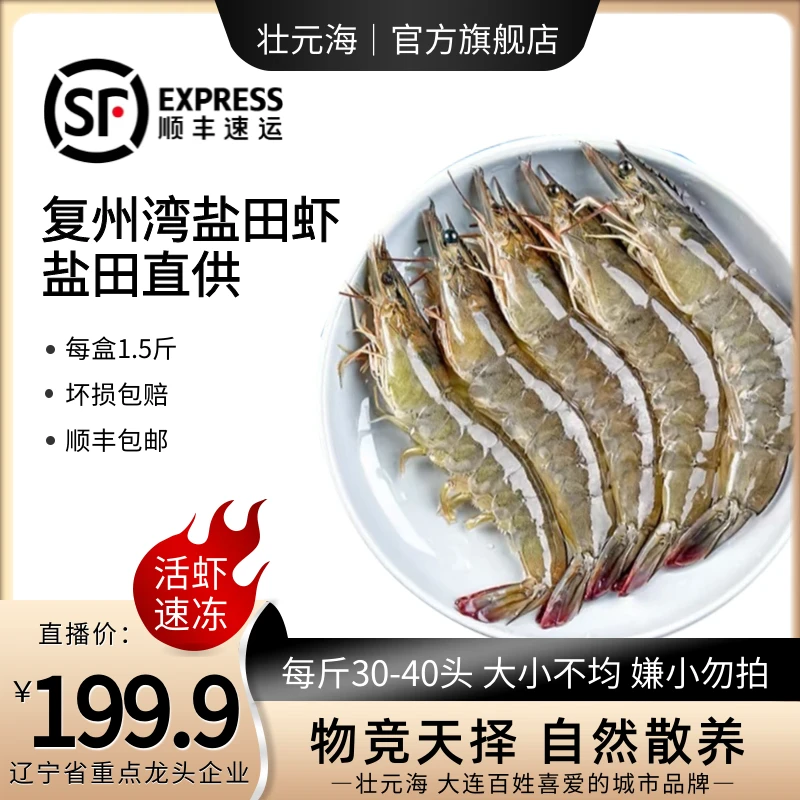 【壮元海】复州湾盐田虾750g/盒 嫌小勿拍！保鲜不保活
