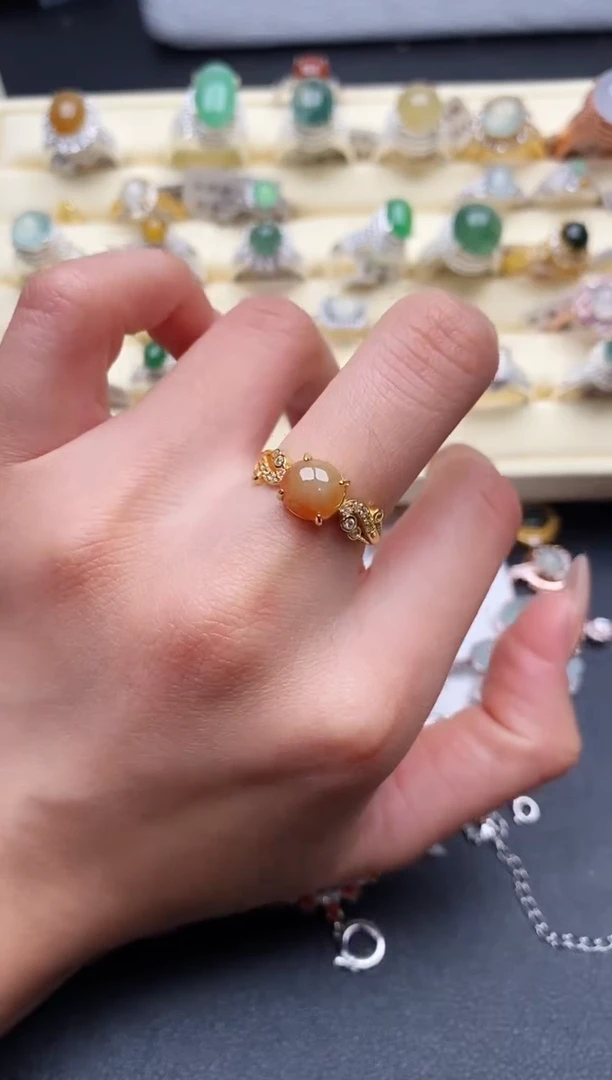 【闪购商品】翡翠戒指银S925镶嵌999999+2