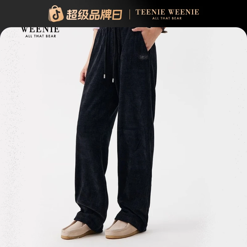*TeenieWeenie小熊女装卫裤25秋新舒适雪尼尔直筒裤TTTM258TCAK