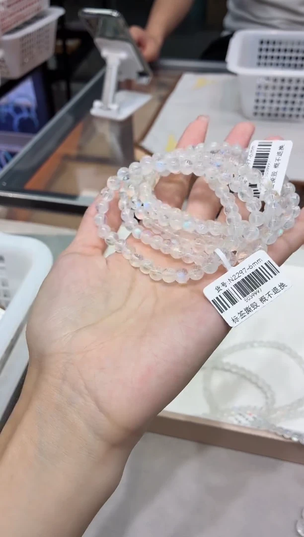 手串未镶嵌月光石n2297炫彩月光6mm多样性发一