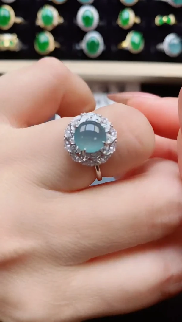 翡翠戒指银S925镶嵌50805580