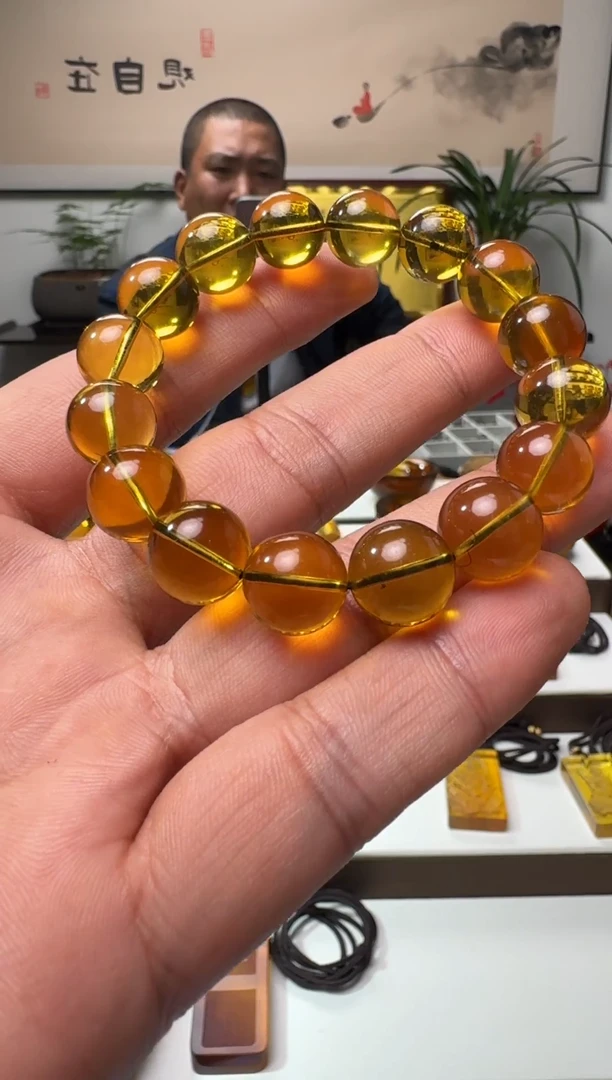 【闪购商品】琥珀手链未镶嵌缅甸琥珀1.2手串