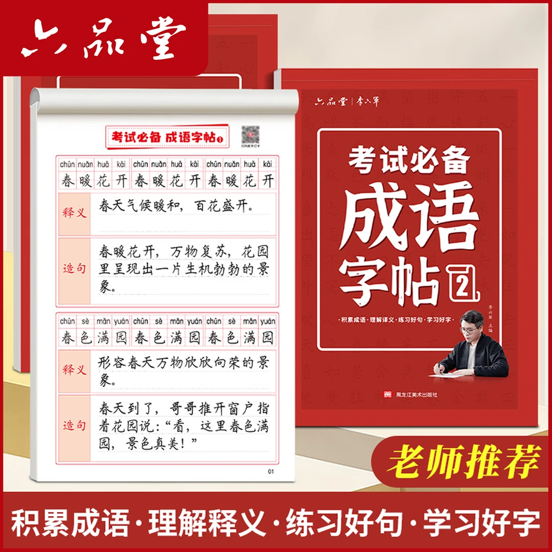 考试必备成语字帖小学生开学硬笔楷书练字帖规范字书写练习六品堂