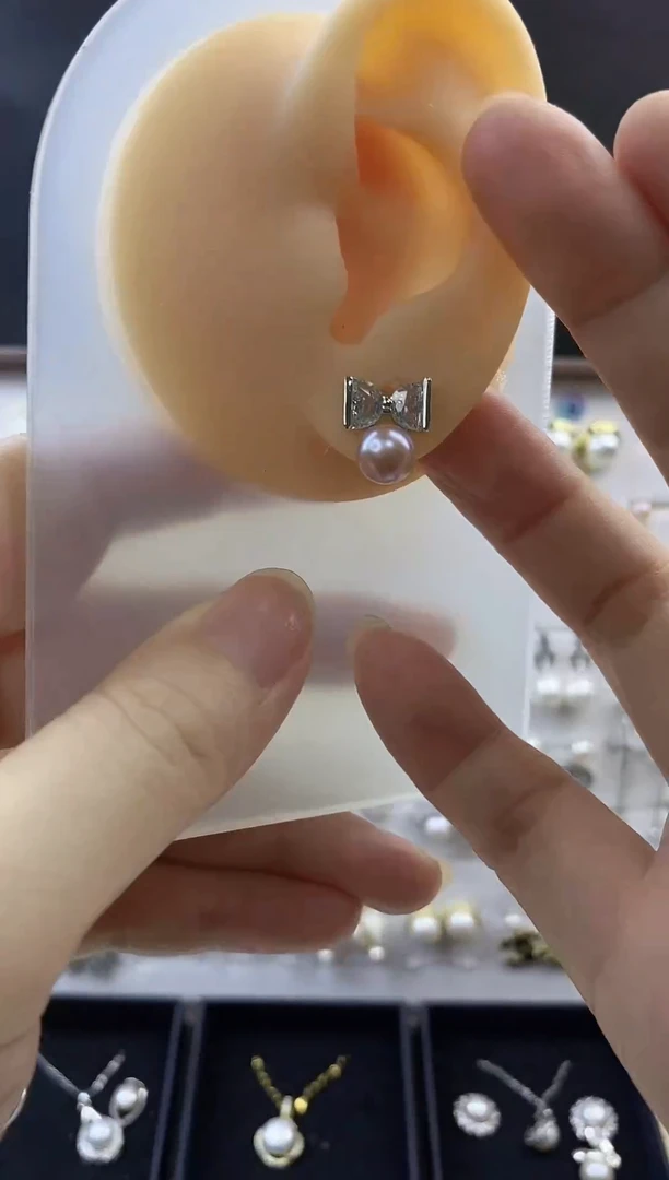 合金耳饰淡水珍珠56