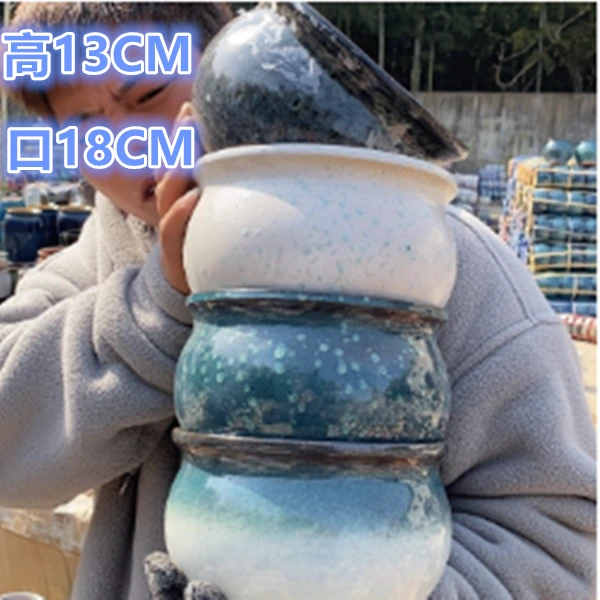 复古浮雕老桩手工简约紫砂粗陶法师老桩悬崖绿萝多肉植物陶瓷花盆
