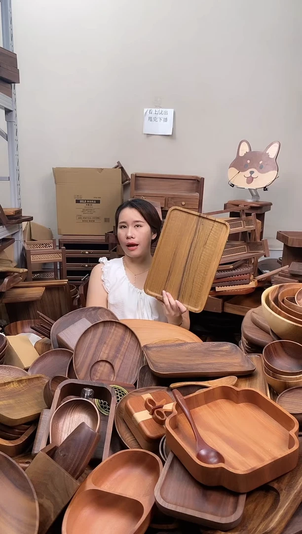 木  斑马木长方盘35*24*2cm  微瑕