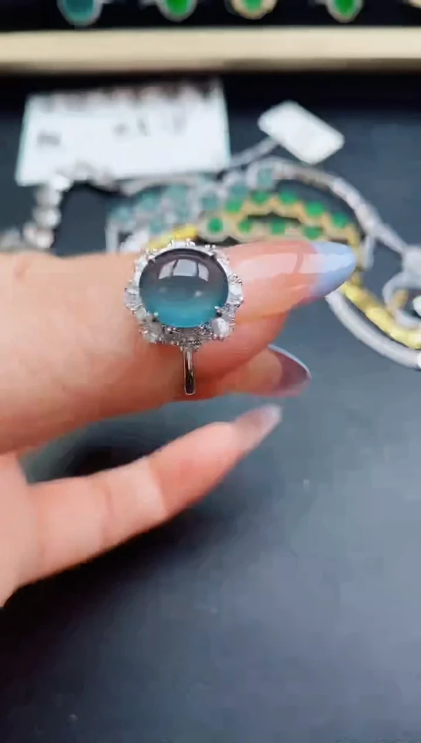 翡翠戒指银S925镶嵌321321