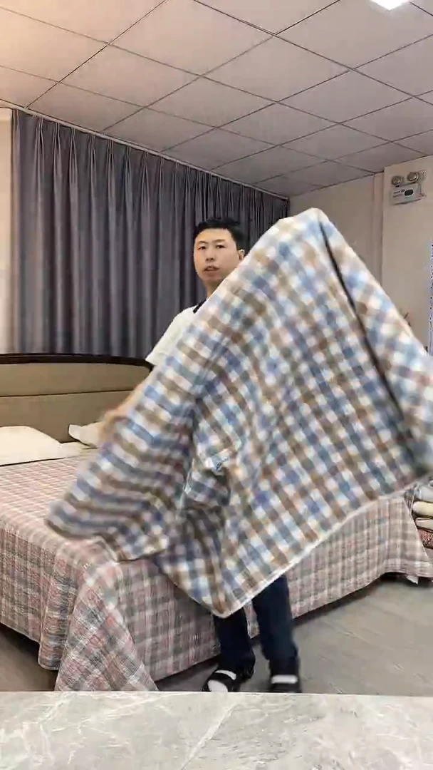 棉90cm*200cm 色织蓝咖
