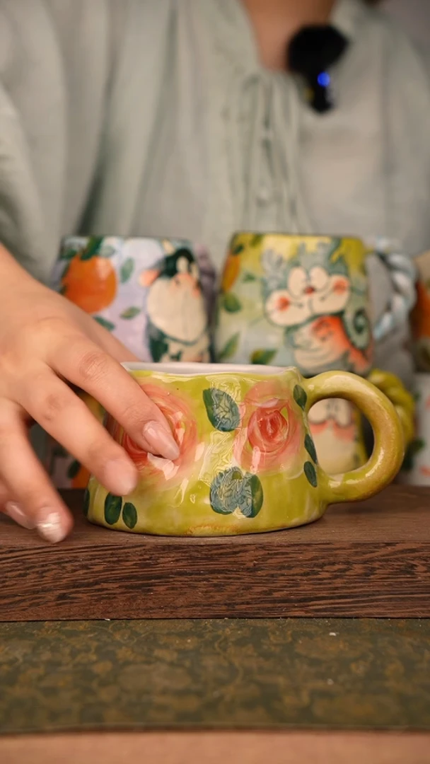 摆件v泥垚手作 景德镇手工手绘器物